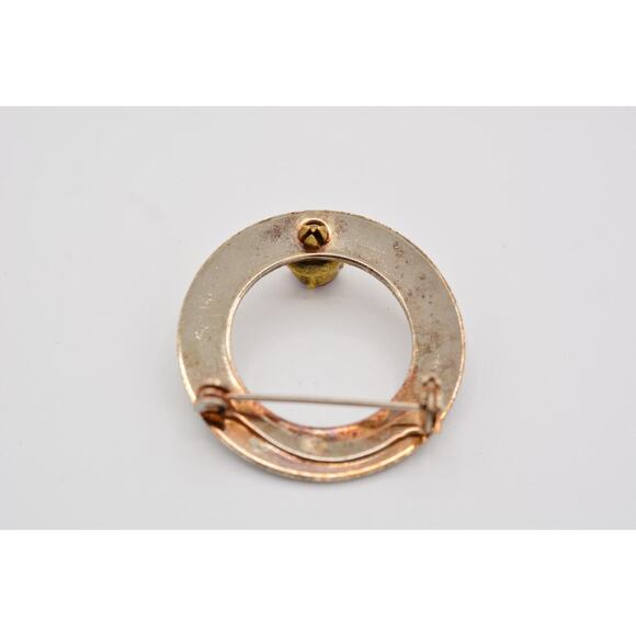 Vintage Round Pin Brooch Prong Purple Rhinestone Crystal Bin1 - Picture 11 of 12